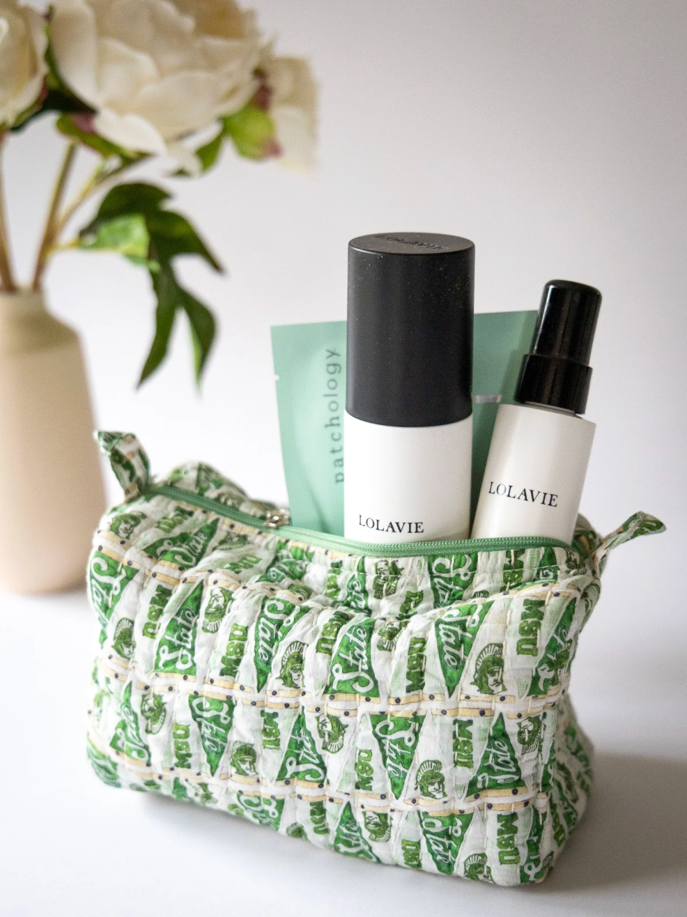 ABIGAIL LEIGH DESIGNS MSU QUILTED POUCH