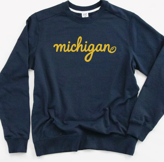 MICHIGAN VIBES MICHIGAN SCRIPT SWEATSHIRT