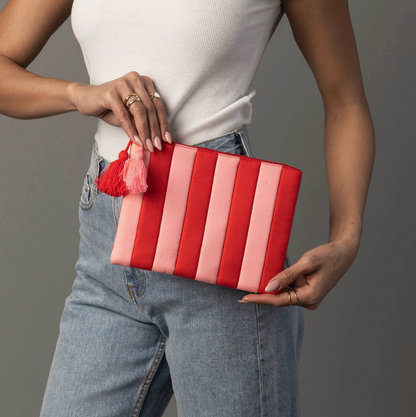 PANACHE CANDY STRIPE CLUTCH