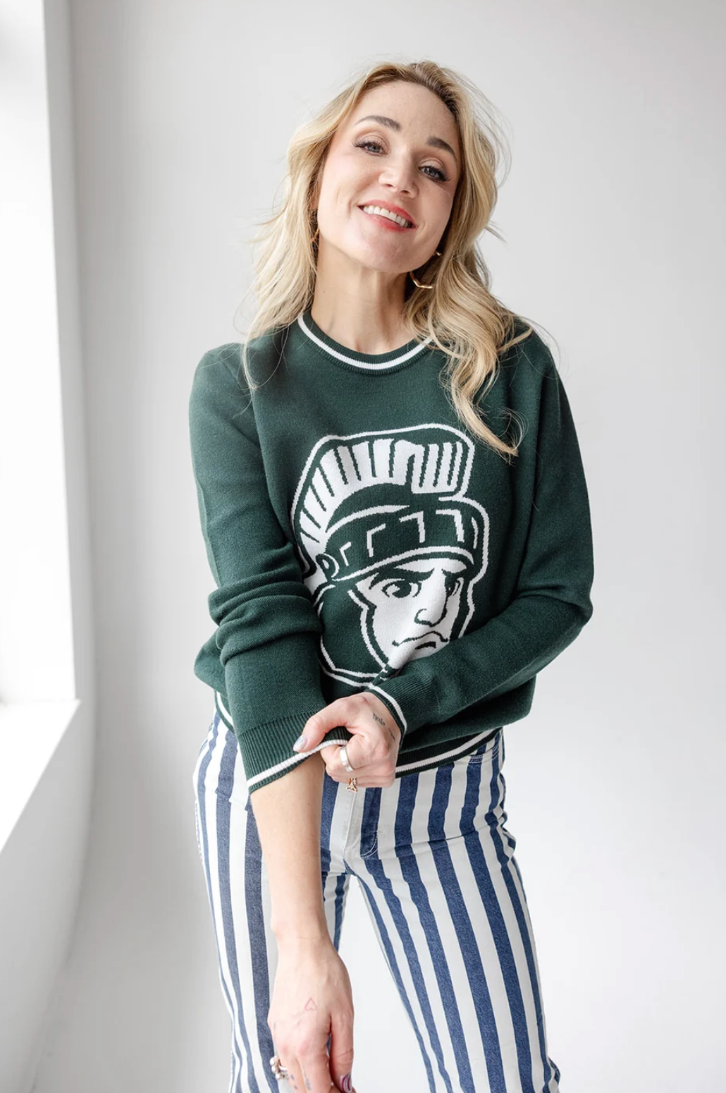 GAMEDAY SOCIAL MSU WICK WOVEN SWEATER