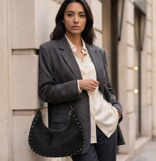 AHDORNED BRIE STUDDED SHOULDER BAG