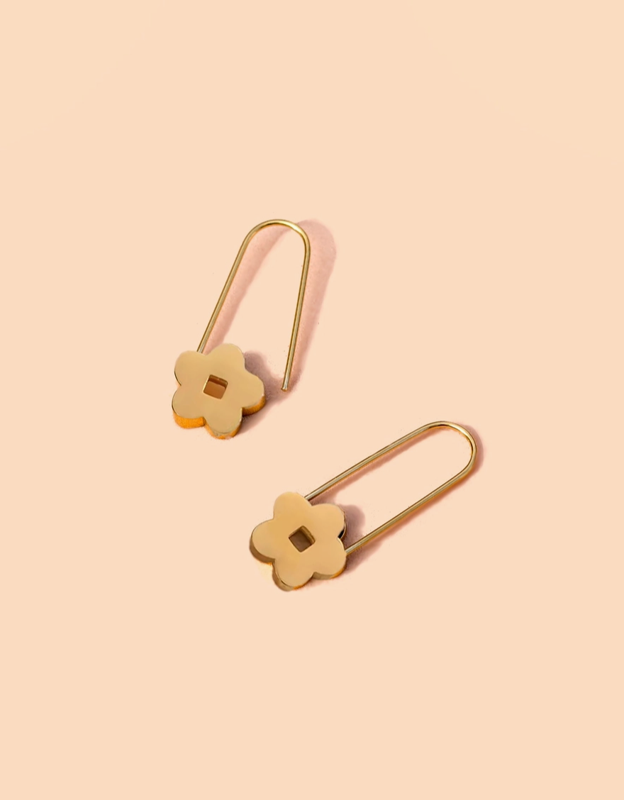 PETER + JUNE BLOSSOM PIN HOOPS