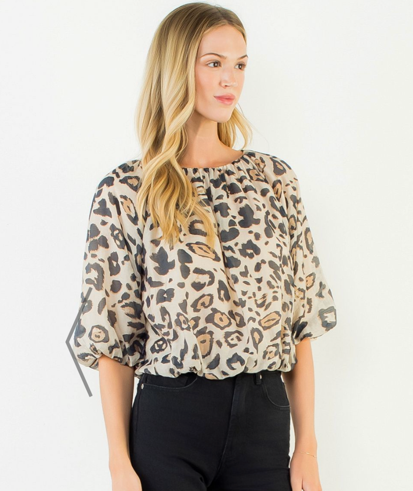 THML ANIMAL PRINT BUBBLE TOP