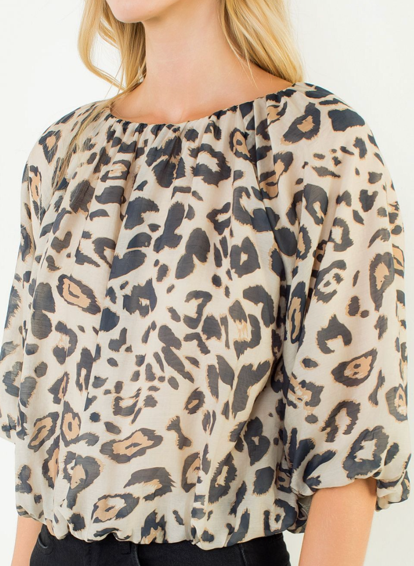 THML ANIMAL PRINT BUBBLE TOP