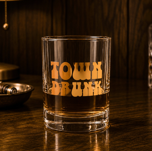 SUNSHINE STUDIOS TOWN DRUNK ROCKS GLASS