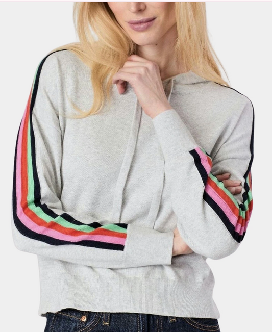 J. SOCIETY STRIPED PULLOVER HOODIE