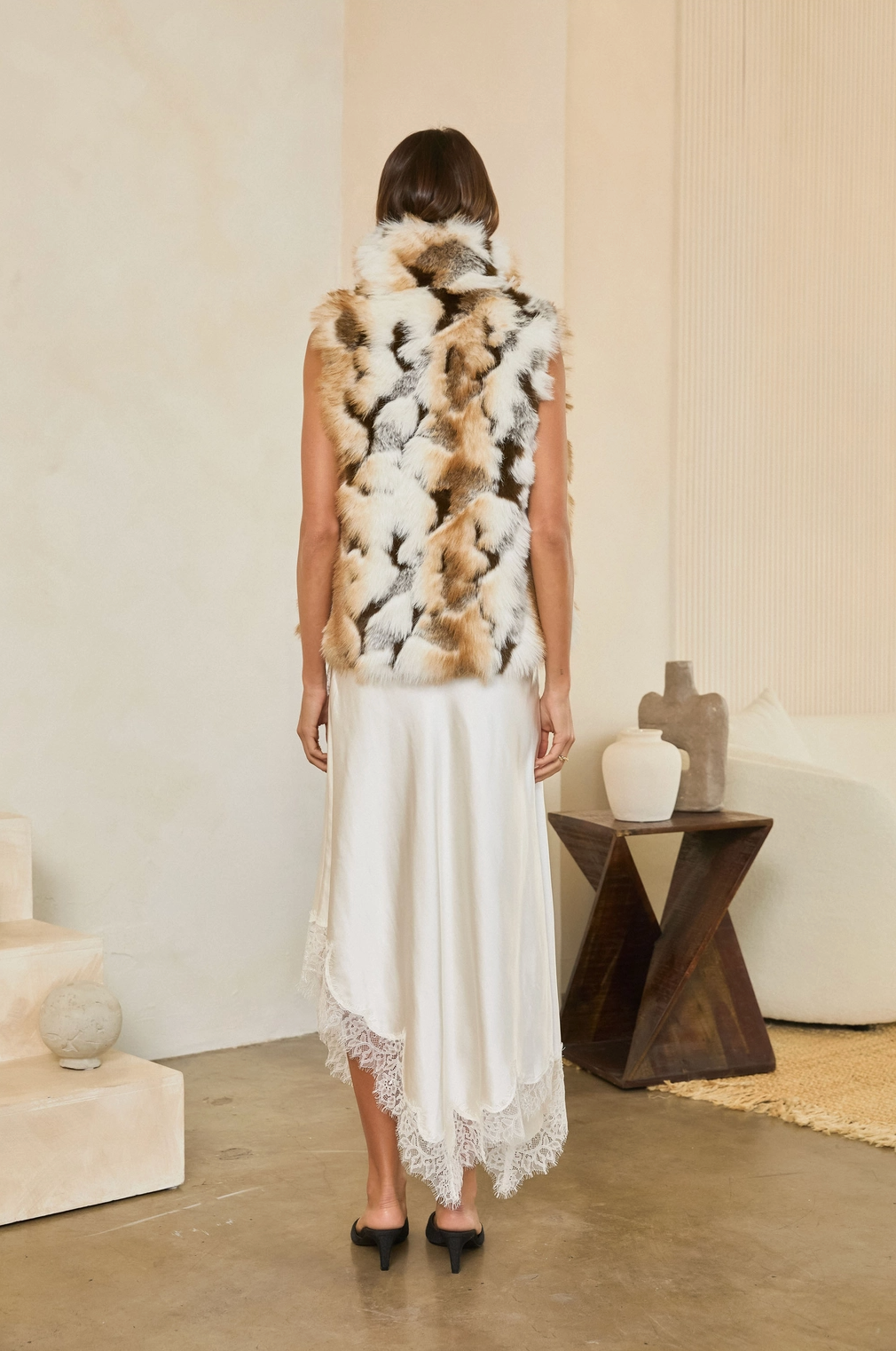SKIES ARE BLUE WILD SIDE FAUX FUR VEST