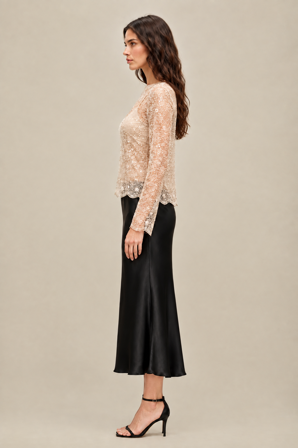 BLUE B SNOW ANGEL BEADED BLOUSE