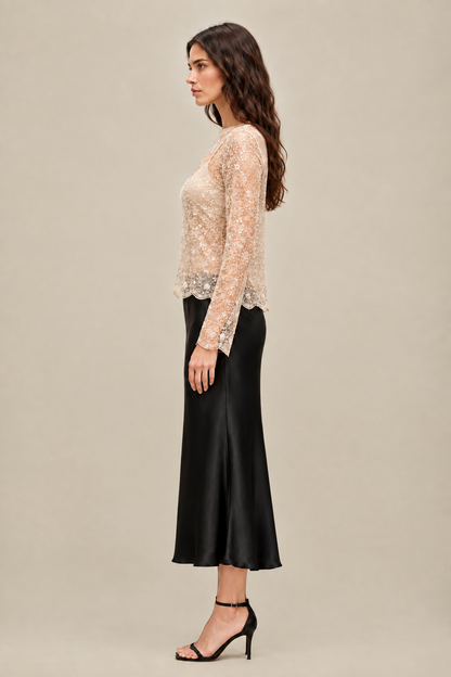 BLUE B SNOW ANGEL BEADED BLOUSE