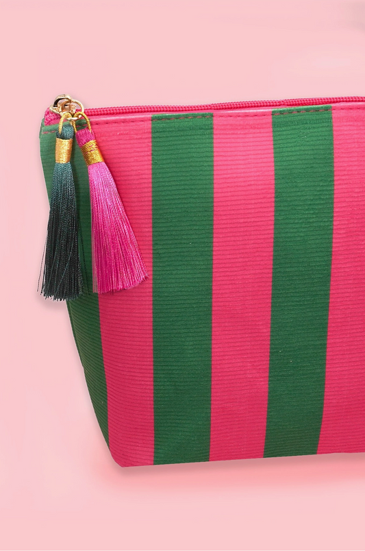 JOSSLYN STRIPED MAKEUP POUCH