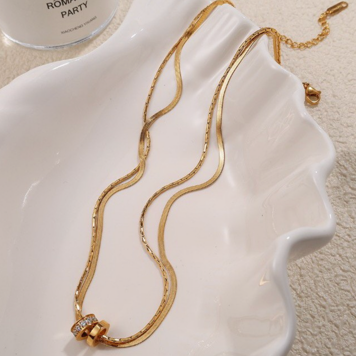 JOSSLYN MIRRORBALL LAYERED NECKLACE