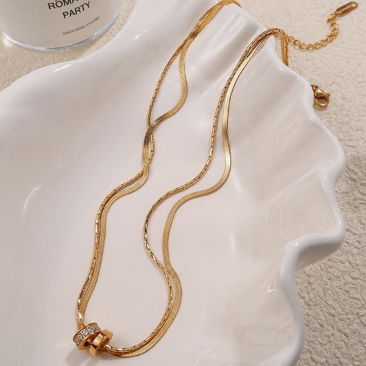 JOSSLYN MIRRORBALL LAYERED NECKLACE