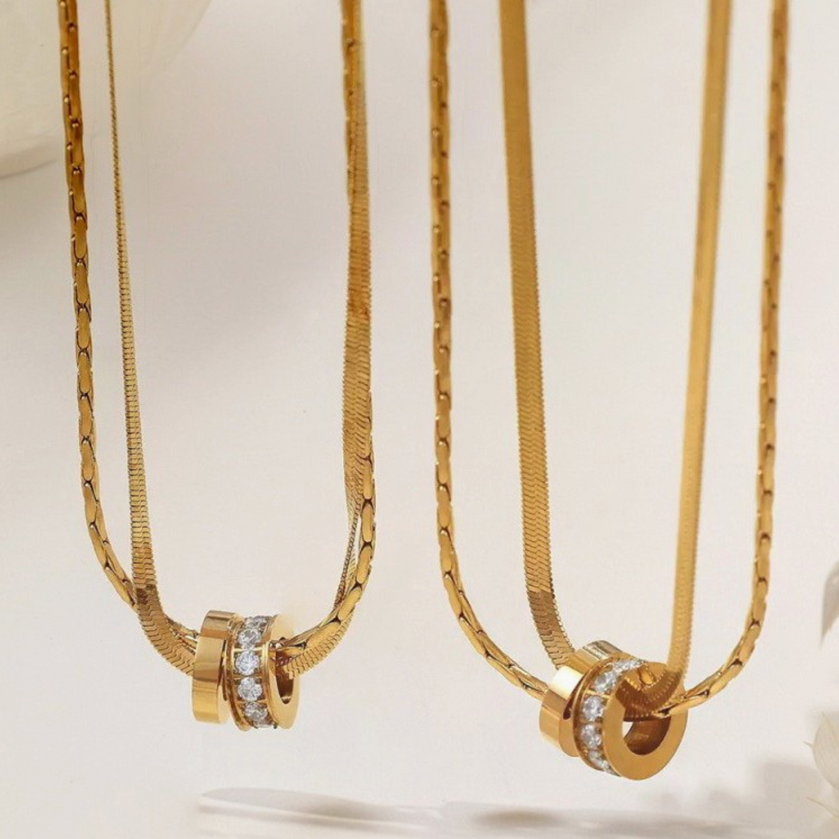 JOSSLYN MIRRORBALL LAYERED NECKLACE