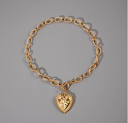 JOSSLYN SPIKEY HEART TOGGLE NECKLACE
