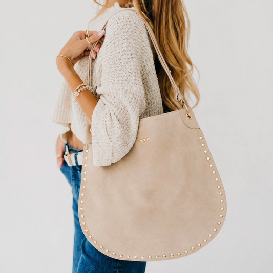PRETTY SIMPLE ROSALIE RIVET HOBO BAG