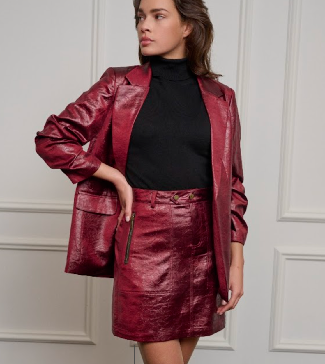 ESQUALO METALLIC CRINKLE BLAZER