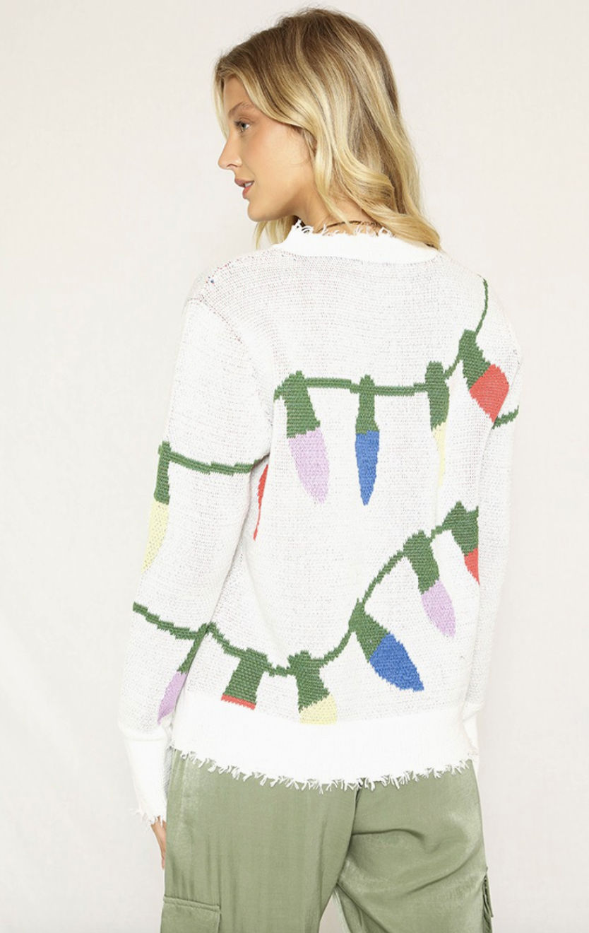 MISS SPARKLING CHRISTMAS LIGHTS SWEATER