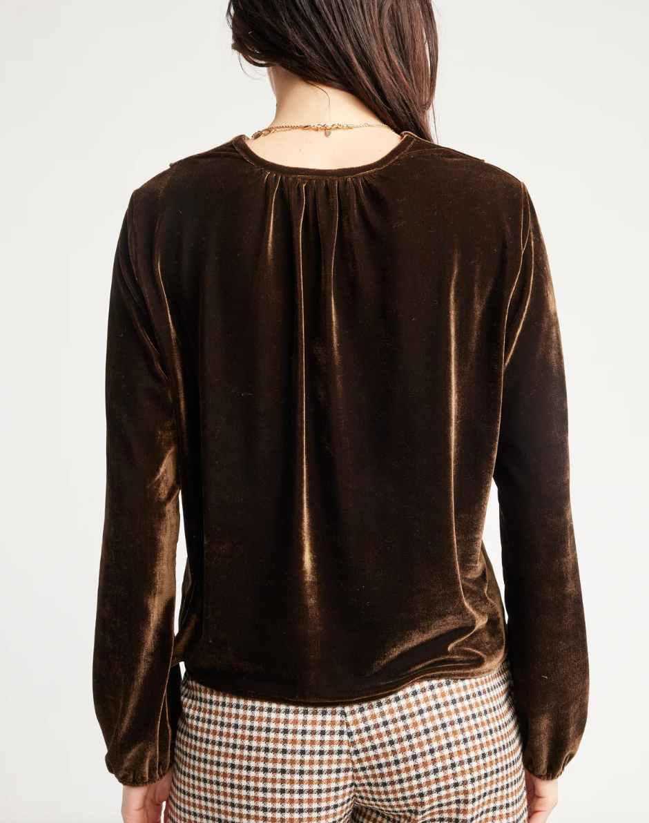 SELF CONTRAST BLAKELY V NECK BLOUSE