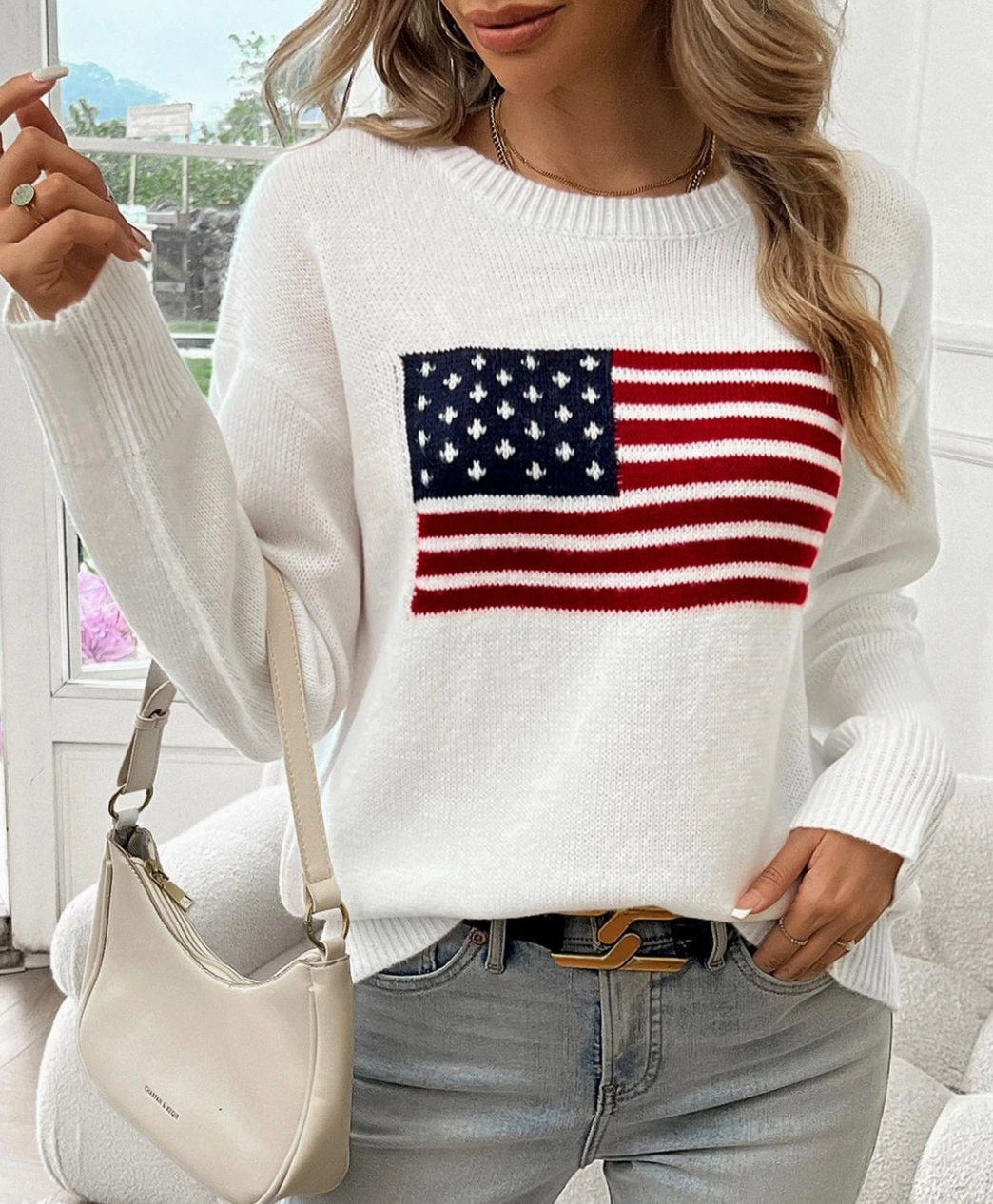 HIDDEN BRAND AMERICAN FLAG SWEATER