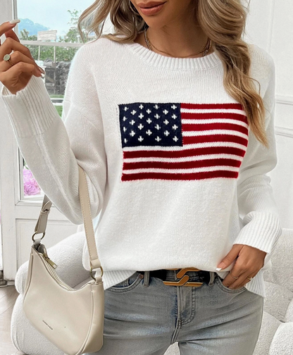 HIDDEN BRAND AMERICAN FLAG SWEATER