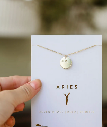 LUCKY FEATHER ZODIAC NECKLACE