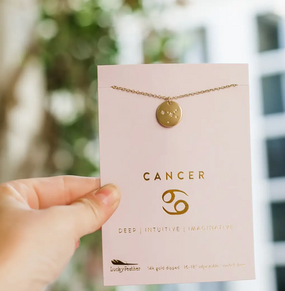 LUCKY FEATHER ZODIAC NECKLACE