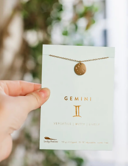 LUCKY FEATHER ZODIAC NECKLACE