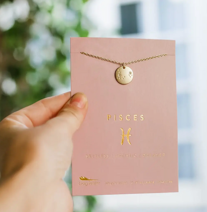 LUCKY FEATHER ZODIAC NECKLACE