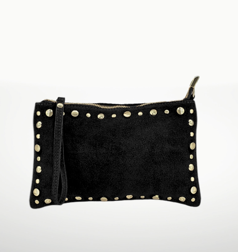 ITALIAN'S LEATHER STUDDED HANDBAG