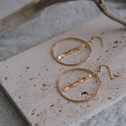 CECELIA DESIGNS JEWELRY DROP HOOP EARRINGS