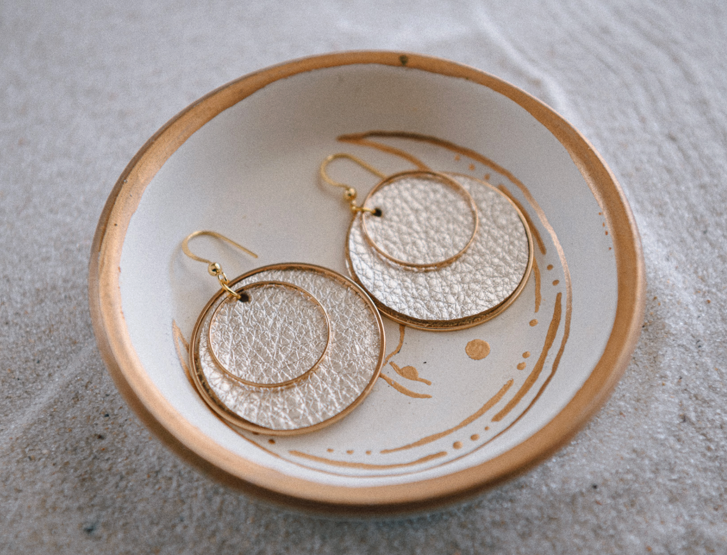 CECELIA DESIGNS JEWELRY LEATHER HOOP EARRING