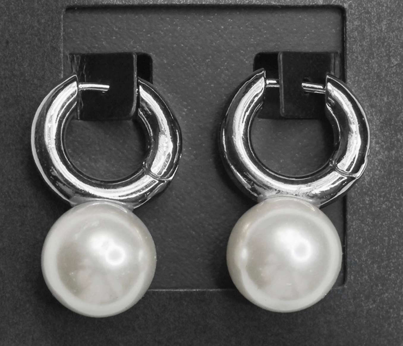 SENSIBLING PEARL HUGGIE HOOP EARRINGS