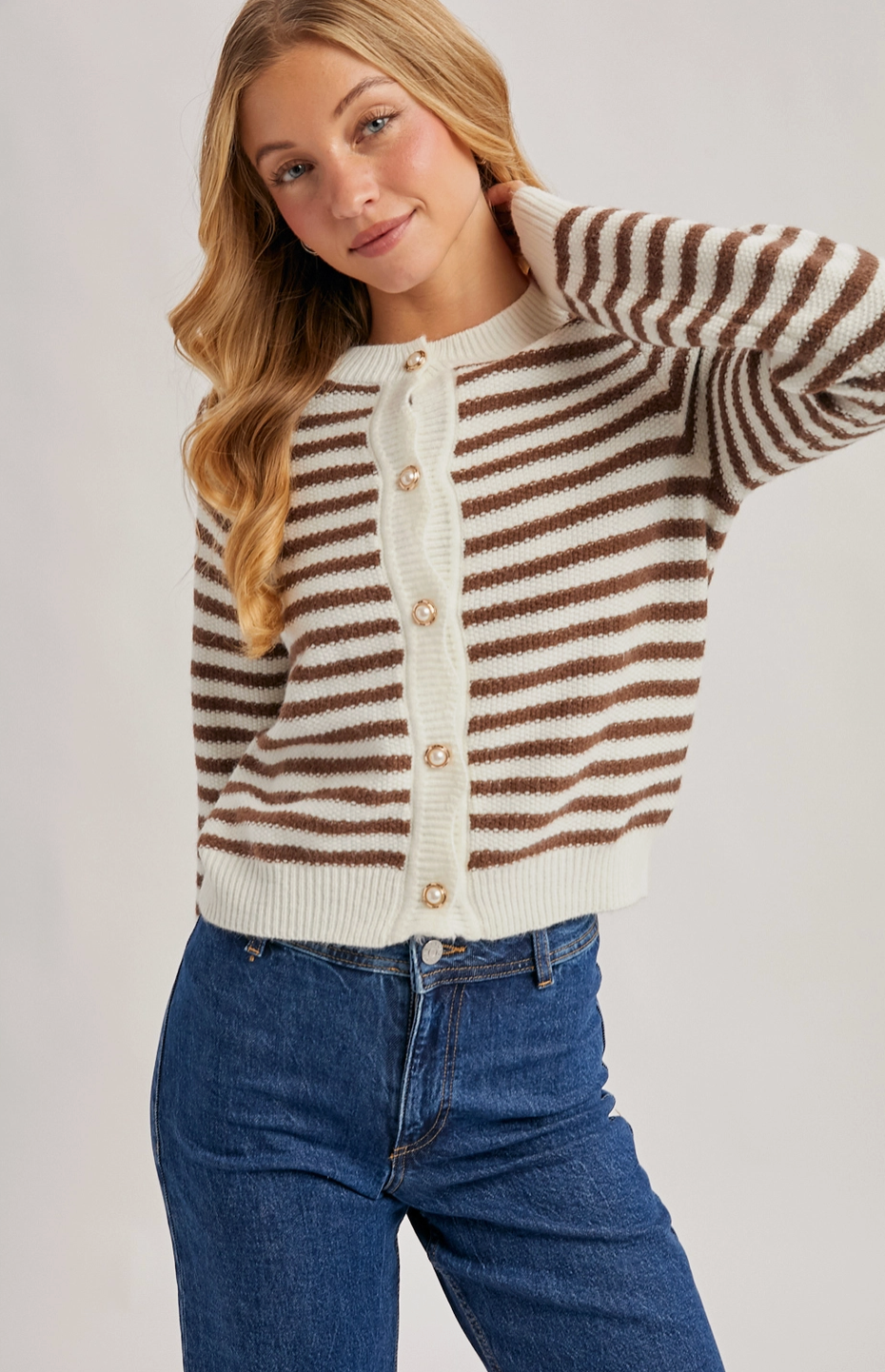 BLUIVY TOFFEE TWIST CARDIGAN