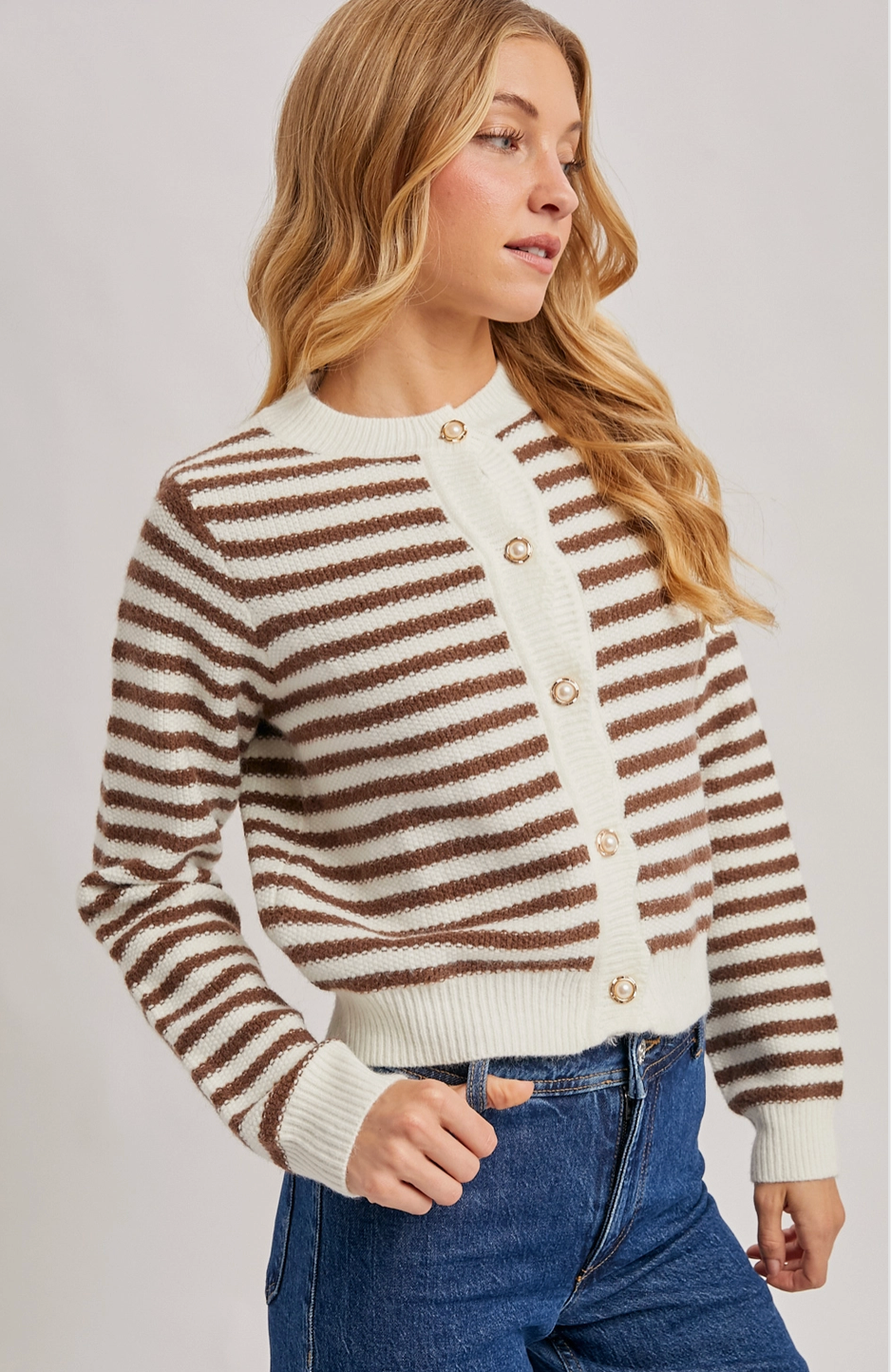 BLUIVY TOFFEE TWIST CARDIGAN