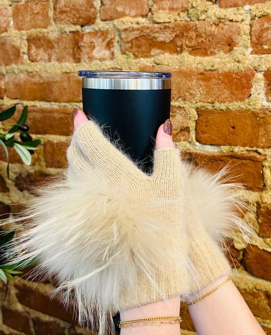 LINDA RICHARDS POM FINGERLESS GLOVES