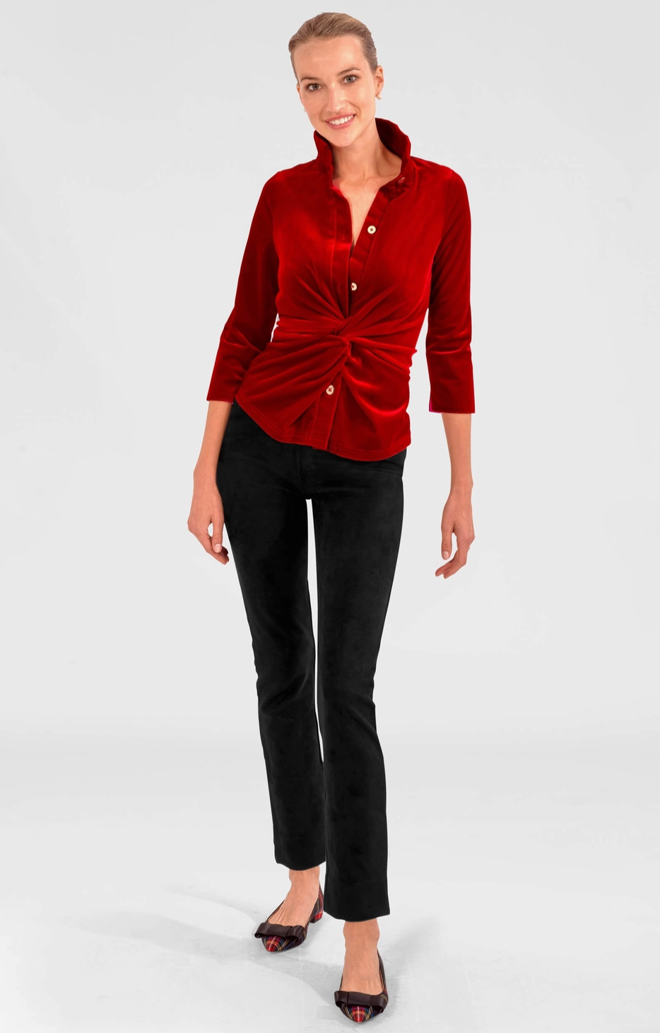 GRETCHEN SCOTT CRIMSON TWIST & SHOUT TOP