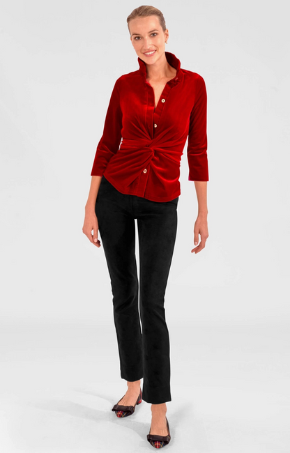GRETCHEN SCOTT CRIMSON TWIST & SHOUT TOP
