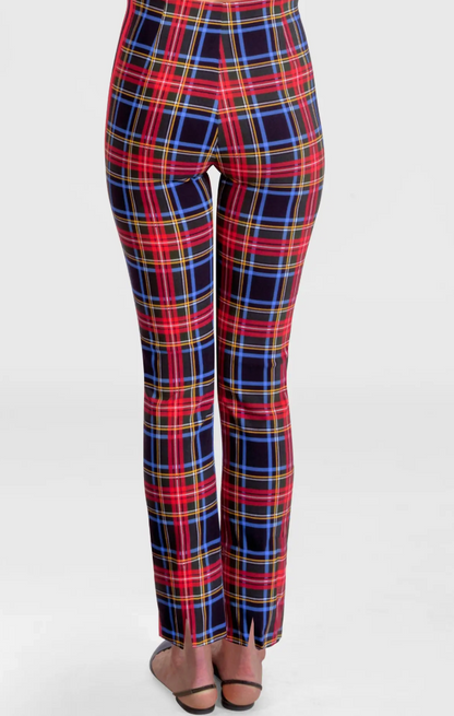 GRETCHEN SCOTT GRIPELESS STEWART PLAID PULL ON PANTS
