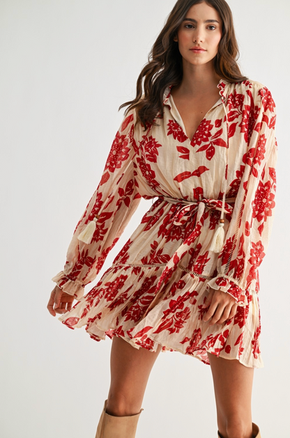 CAMELLIA SCARLET DRESS