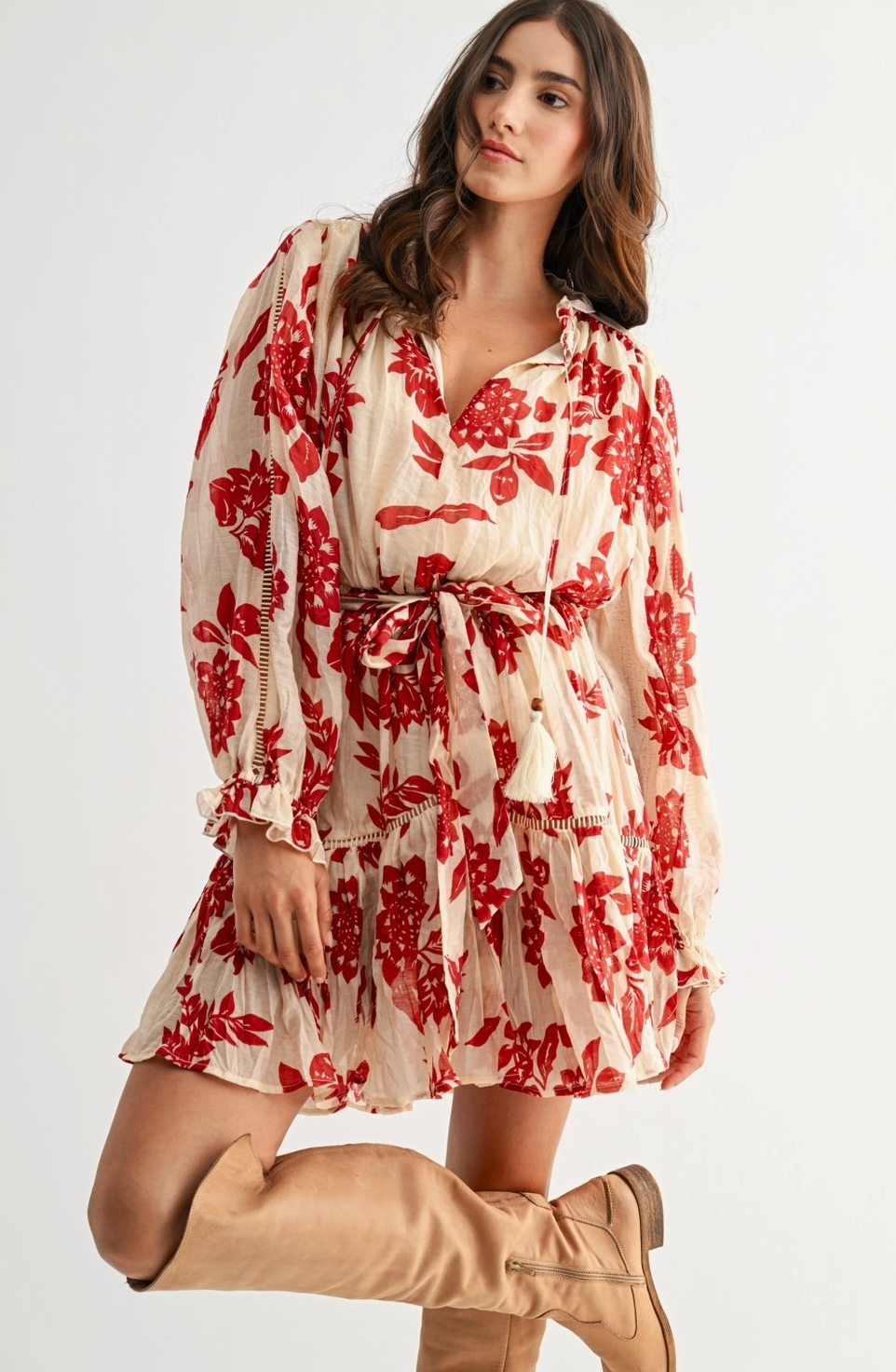 CAMELLIA SCARLET DRESS