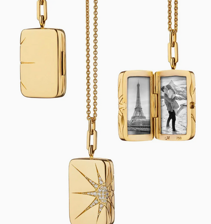 ACCITY MOON SHELL LOCKET NECKLACE