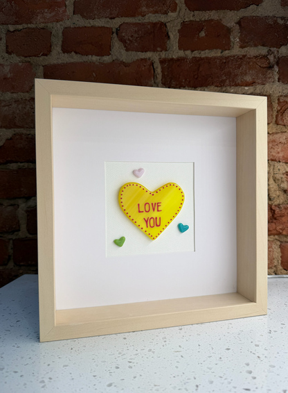 11: ELEVEN FUSED GLASS CONVERSATION HEARTS