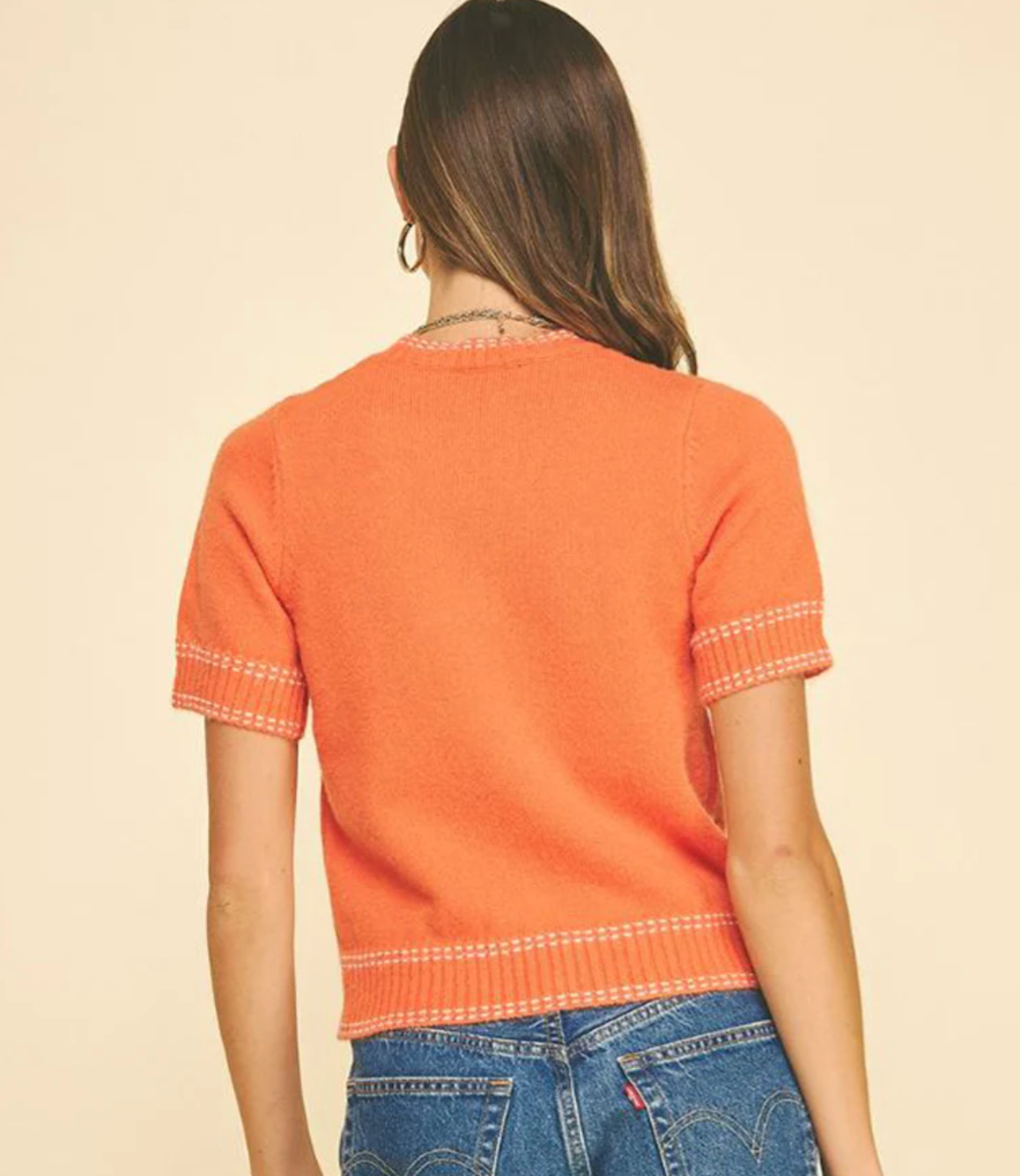 PINCH STITCHY SWEATER TOP