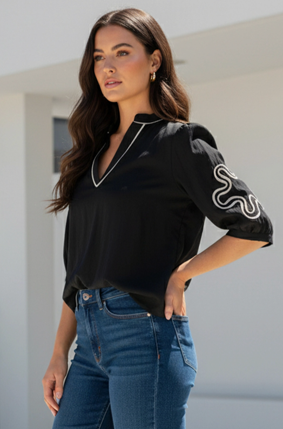 NAKED ZEBRA ETTA BLOUSE