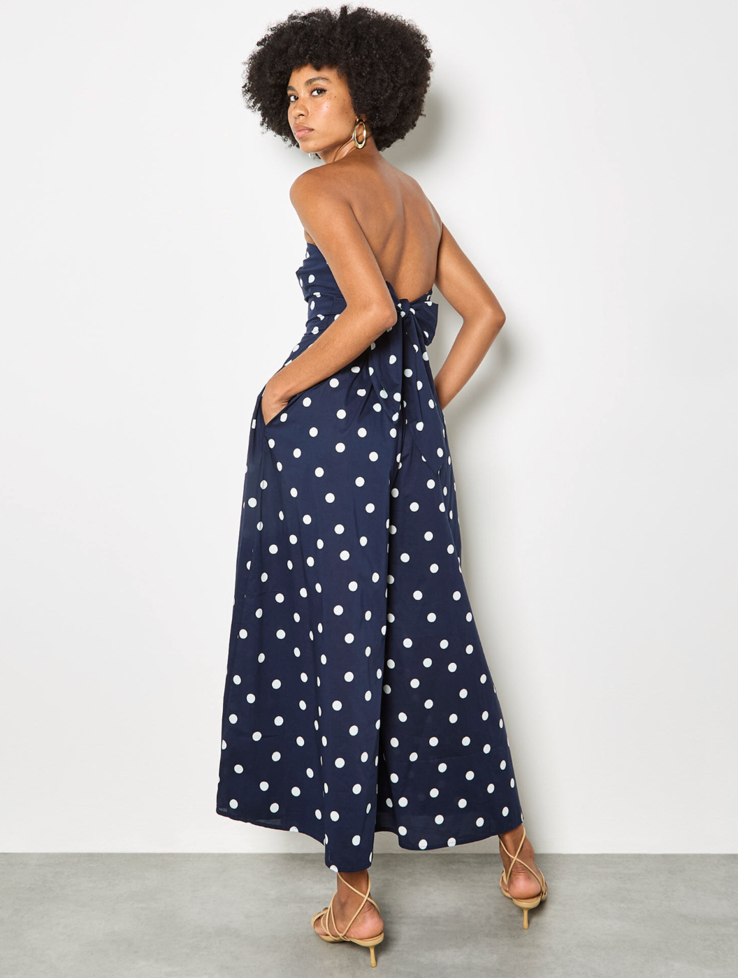 APRICOT POLKA DOT JUMPSUIT