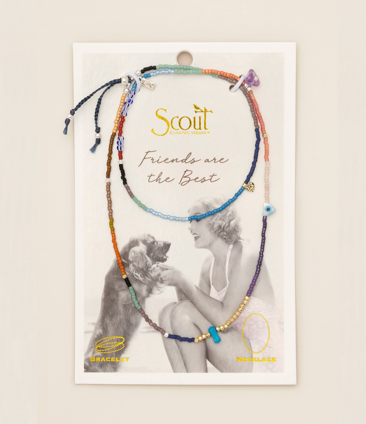 SCOUT MIXED MEDIA WRAP BRACELET NECKLACE DUO