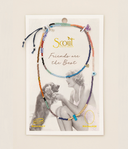 SCOUT MIXED MEDIA WRAP BRACELET NECKLACE DUO