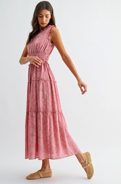 CAMELLIA DUSTY PETAL MIDI DRESS