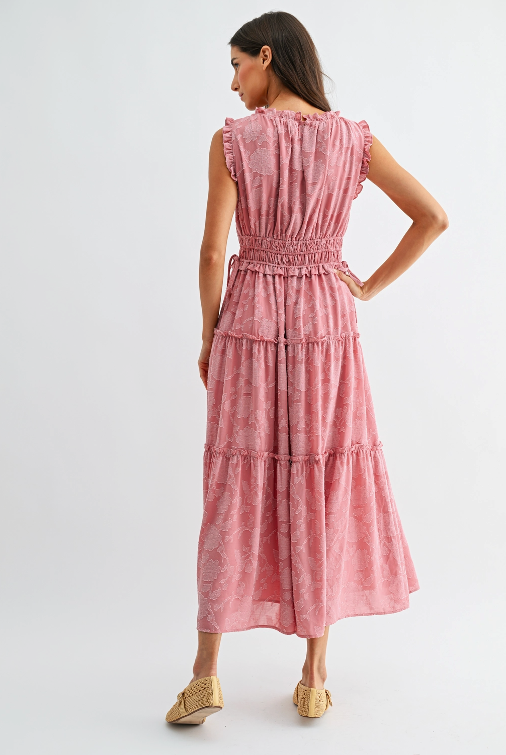 CAMELLIA DUSTY PETAL MIDI DRESS