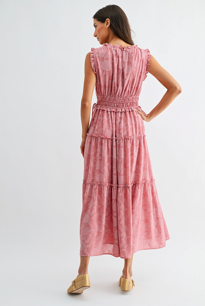 CAMELLIA DUSTY PETAL MIDI DRESS